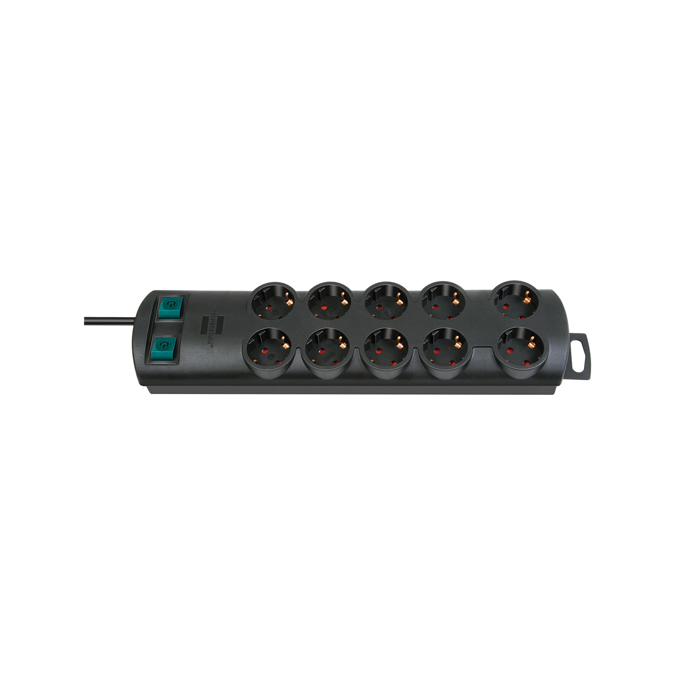 Удлинитель Brennenstuhl Primera-Line 10 розеток 2 выключателя кабель 2 м H05VV-F 3G1,5 черный 1153300120